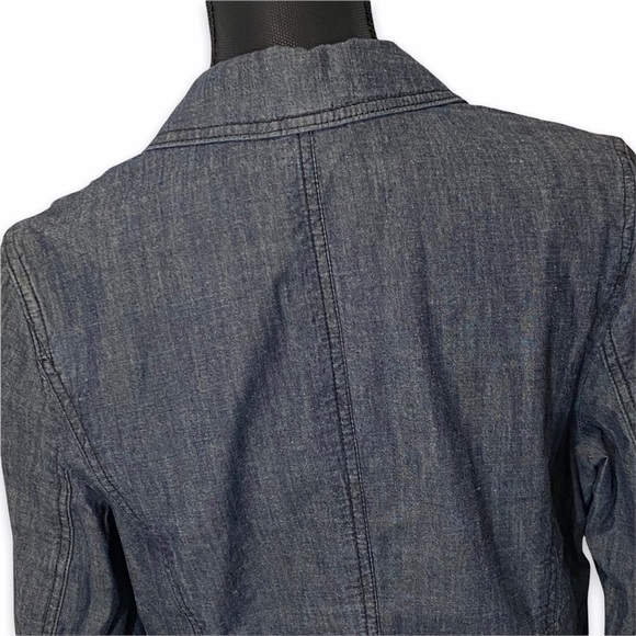 J. Jill Blazer Women's Size 12 100% Cotton Blue Fitted - Picture 4 of 5